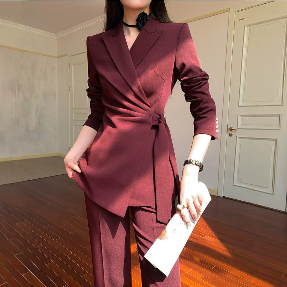 2639】New autumn fashion trendy plus-size women's suit set, high-end professional two-piece suit for plus-size women