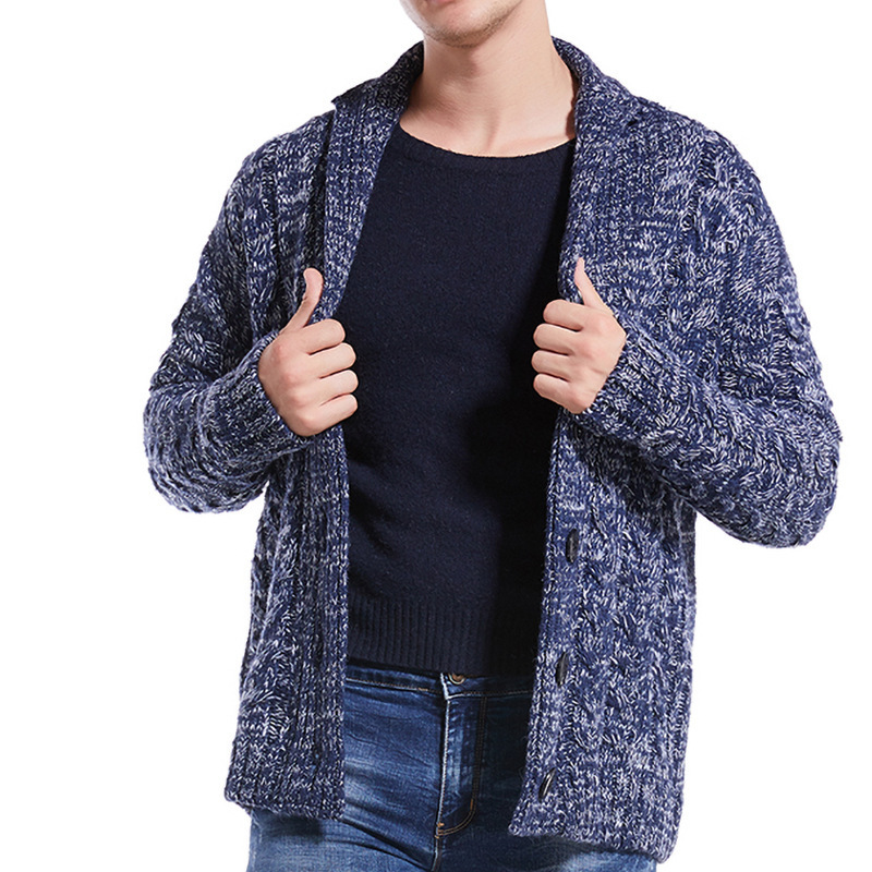 Herren Strickjacke Mit Strukturmuster Modischer Cardigan Mantel_voghion.com