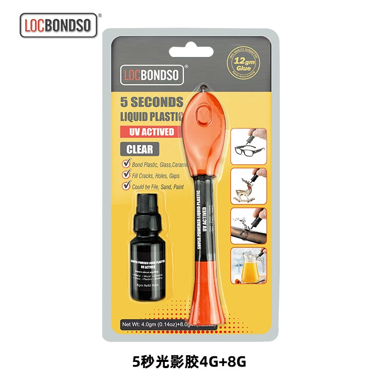 Источник завод Световое отверждение 5 секунд Быстрое высыхание УФ-отверждение ремонт бестеневой клей 4 г + 8 г УФ-клей