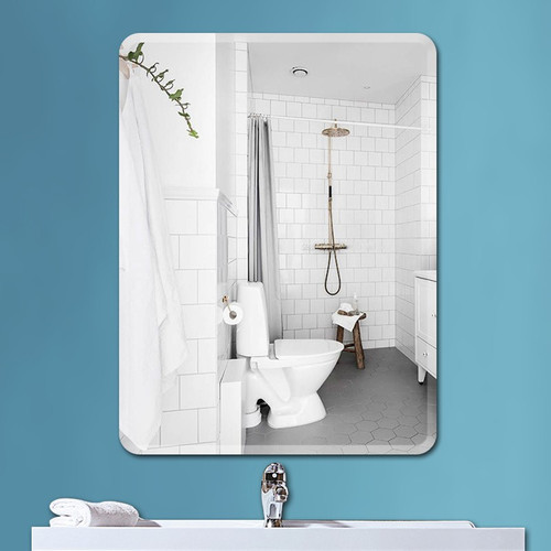 Frameless bathroom mirror wall-mounted adhesive wall-mounted self-adhesive bathroom glass hotel decoration makeup mirror