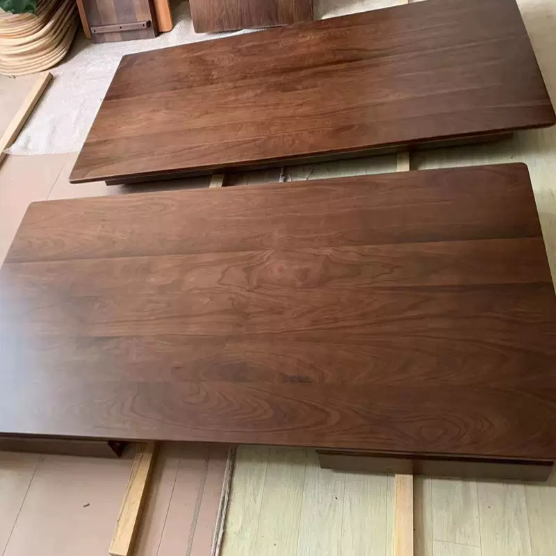 北美黑胡桃木实木板白蜡木升降桌面大板吧台榆木餐桌原木桌板