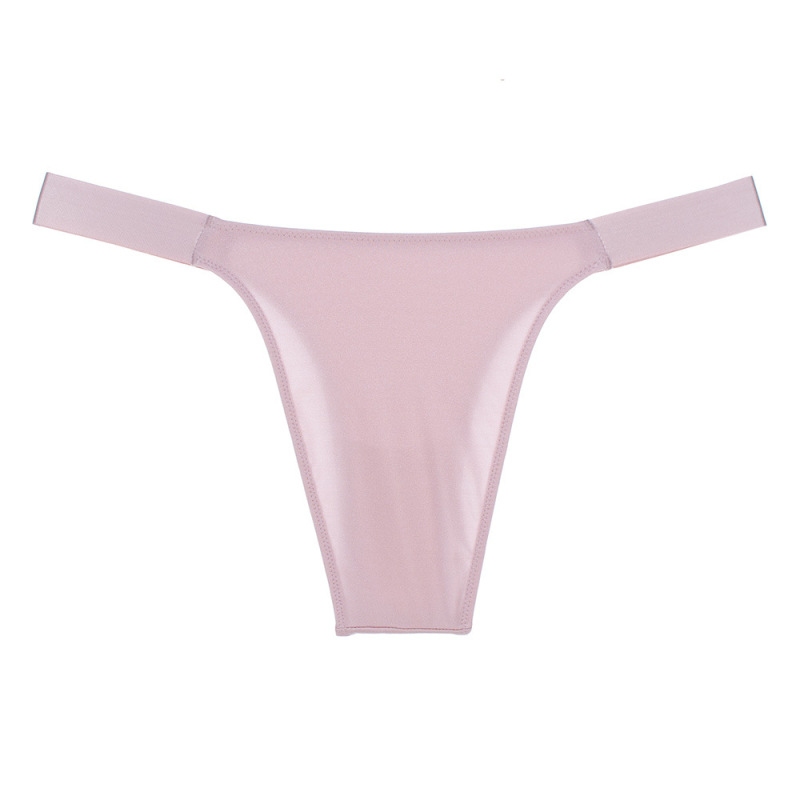 外国貿易の大きいブランドの新商品の女性の下着の純色のシルクの光の三角のズボンの低い腰のt字のズボンの版は尻の欧米のF008を包みます|undefined