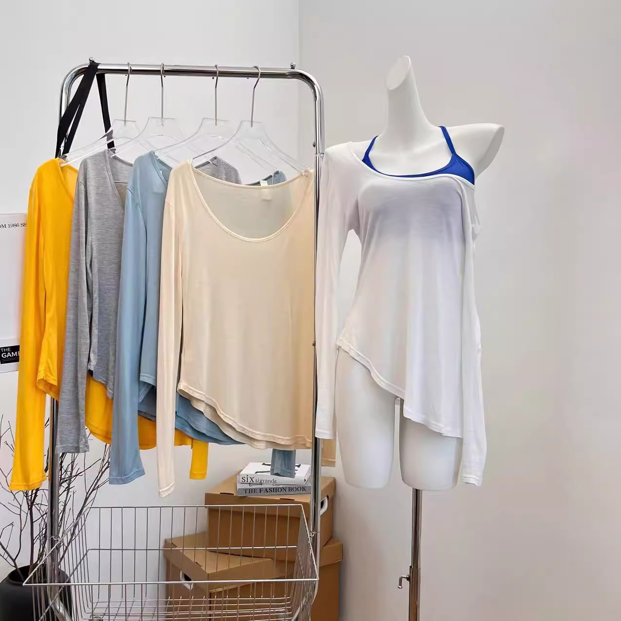 Dopamine ice silk knit sun protection cover-up women's summer thin asymmetrical yellow tulle long-sleeved T-shirt top