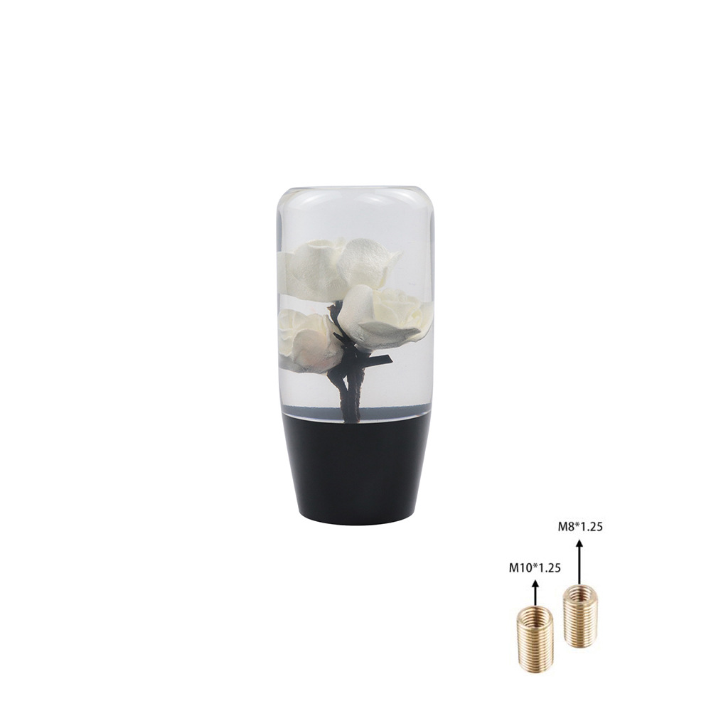 Car modification universal acrylic personality crystal rose gear head shift manual gear shift lever head