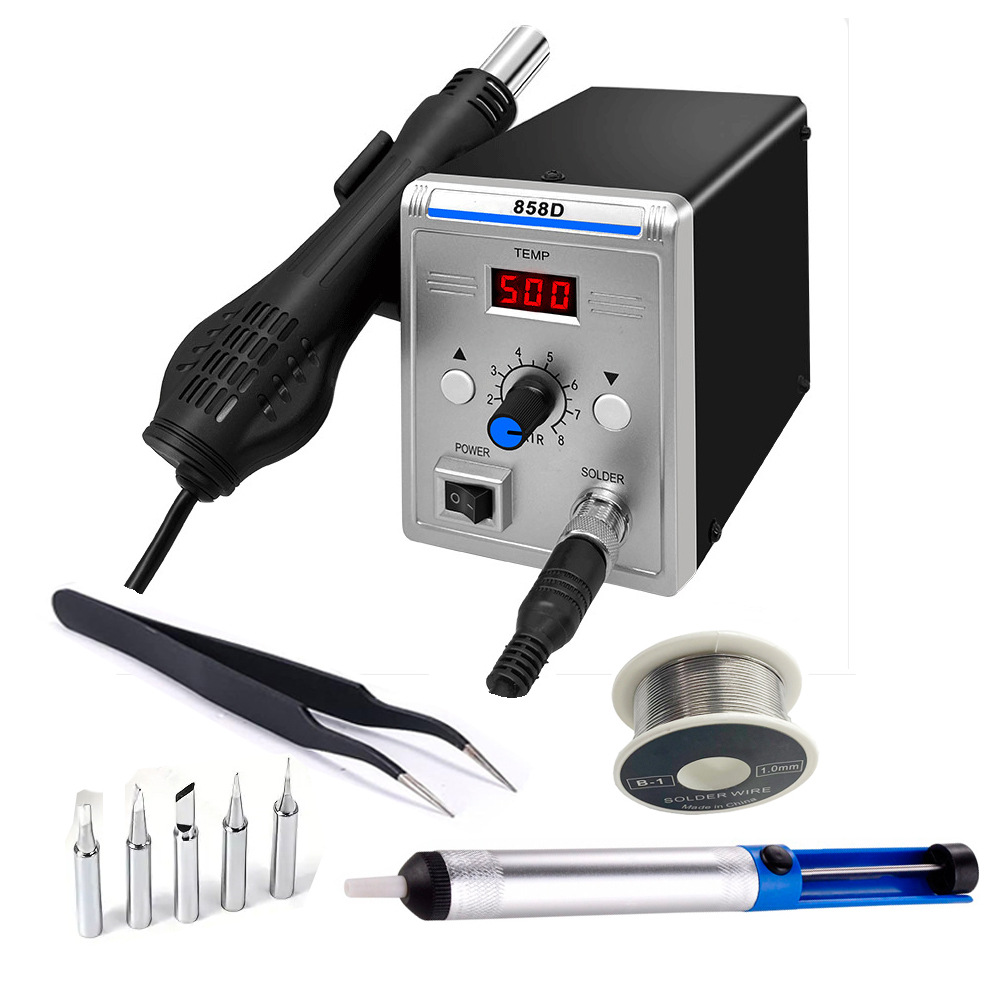 858D 핀셋 주석 흡수기 50g 솔더 와이어 5 납땜 인두 헤드