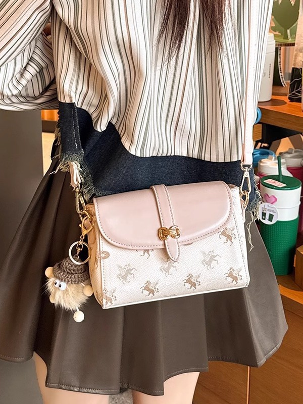Bolso transfronterizo 2025 nuevo bolso de mensajero para mujer bolso pequeño otoño e invierno regalo de alta gama bolso de lona de un solo hombro
