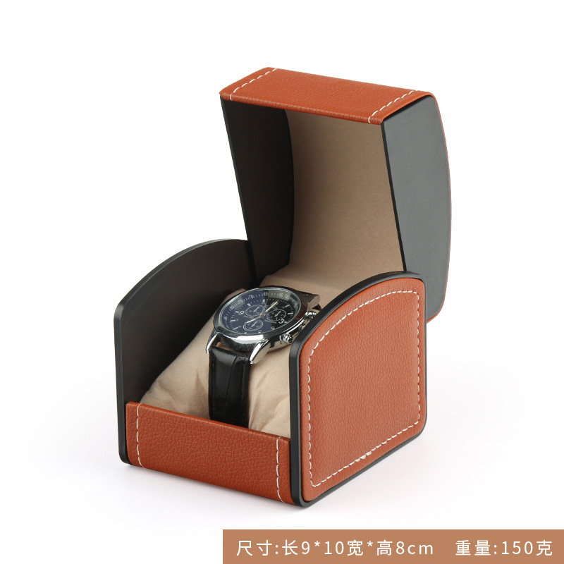 갈색 곡선 시계 상자