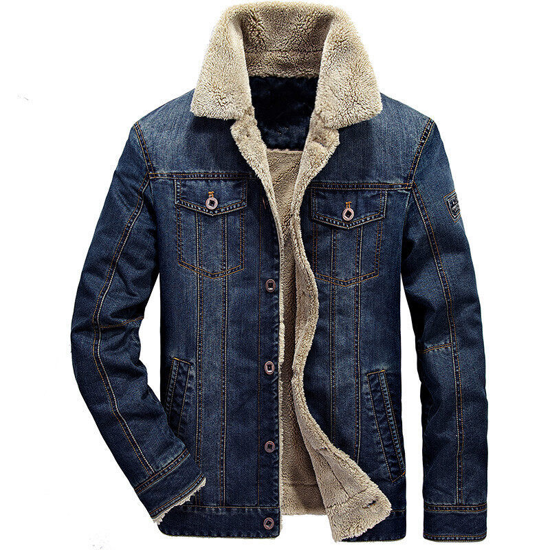 New autumn and winter products for men: velvet thickened plus size youth cotton denim jacket, men's jacket_voghion.com