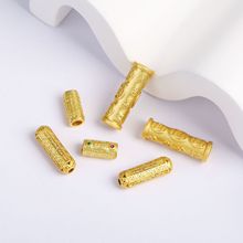 哑金保色直管配件桶珠钱币珠子多金多富经文手镯隔珠管套diy饰品