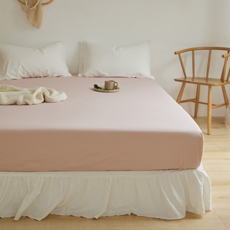 Lujo ligero 60s cama de algodón puro gaza Gongsatin 100 algodón mono cama gaza pro-piel de color sólido lana larga cubierta de colchón de algodón lavable