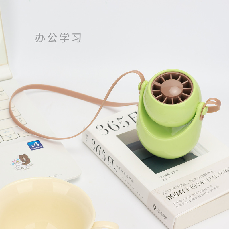 ピアノペイント首吊りファンデスクトップシェイキングヘッド USB 小型ファンハンドヘルドシリコンロープタービンデスクトップ夏のギフト|undefined