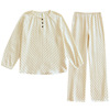 Spring summer pijama, demi-season gauze scarf, long sleeve, autumn season, Korean style, simple and elegant design