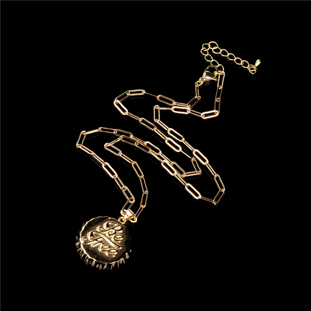 vintage coke bottle cap dripping oil copper necklace wholesale nihaojewelry