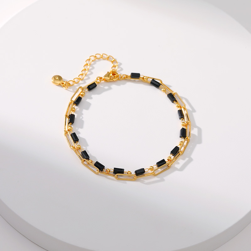 Fashion Geometric Copper Plating Artificial Gemstones Bracelets