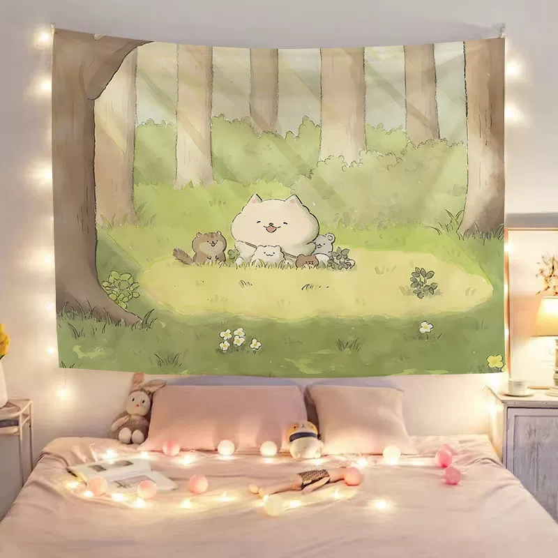 Мультяшные милые украшения для детской, для младших школьников, гобелен с медвежатами