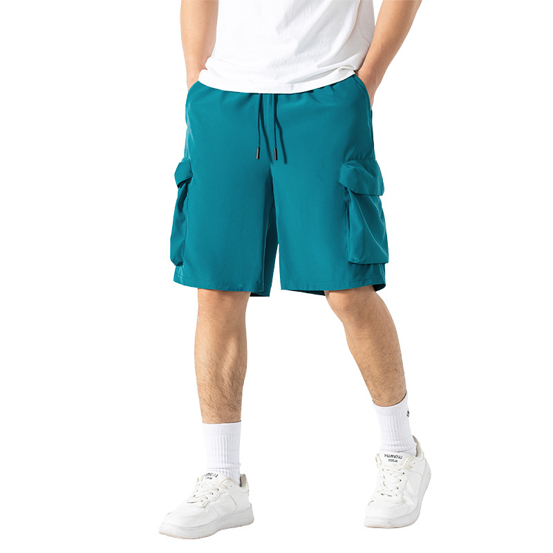 2024 New 5-point Stretch Overalls Summer Trendy Loose Five-point Pants Summer Thin Casual Shorts for Men