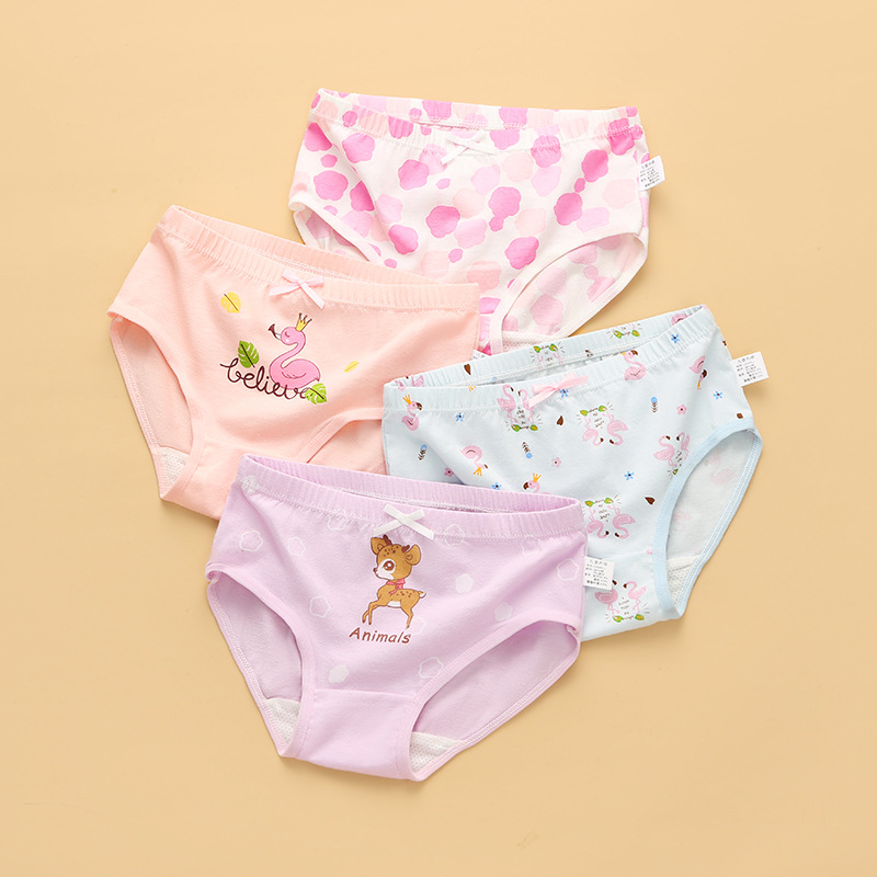 Ropa interior para niños, niñas, niños de mediana edad, lanzadera de algodón, calzoncillos de algodón, calzoncillos bóxer para niñas al por mayor