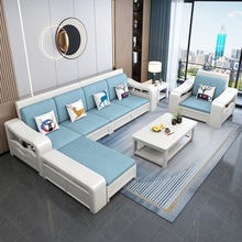 实木沙发组合白色现代简约冬夏两用储物沙发紫金檀木新中式沙发