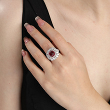 С�t�����u����Һϳ������t��ʯ����9*9mmS925���y�18k��Ů��ָ