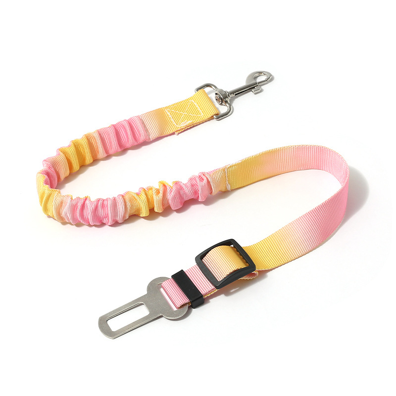 Cinturón de seguridad para automóvil para mascotas cuerda de seguridad para perros retráctil cinturón de tracción para automóvil de viaje fijo seguridad anti-liberación