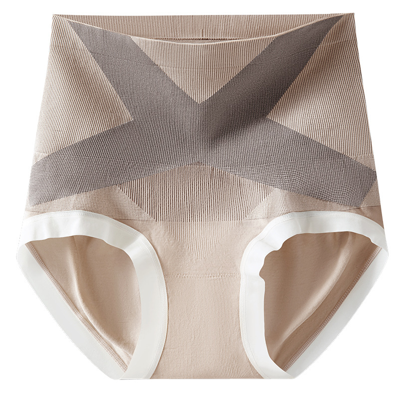 Línea de cintura cruzada, cintura alta, abdomen sin costuras, calzoncillos de cadera, barriga, entrepierna antibacteriana 10A, calzoncillos de plástico ligero para mujer