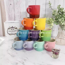 法式同款陶瓷杯马克杯女生陶瓷时尚情侣杯子高颜值水杯茶杯带盖