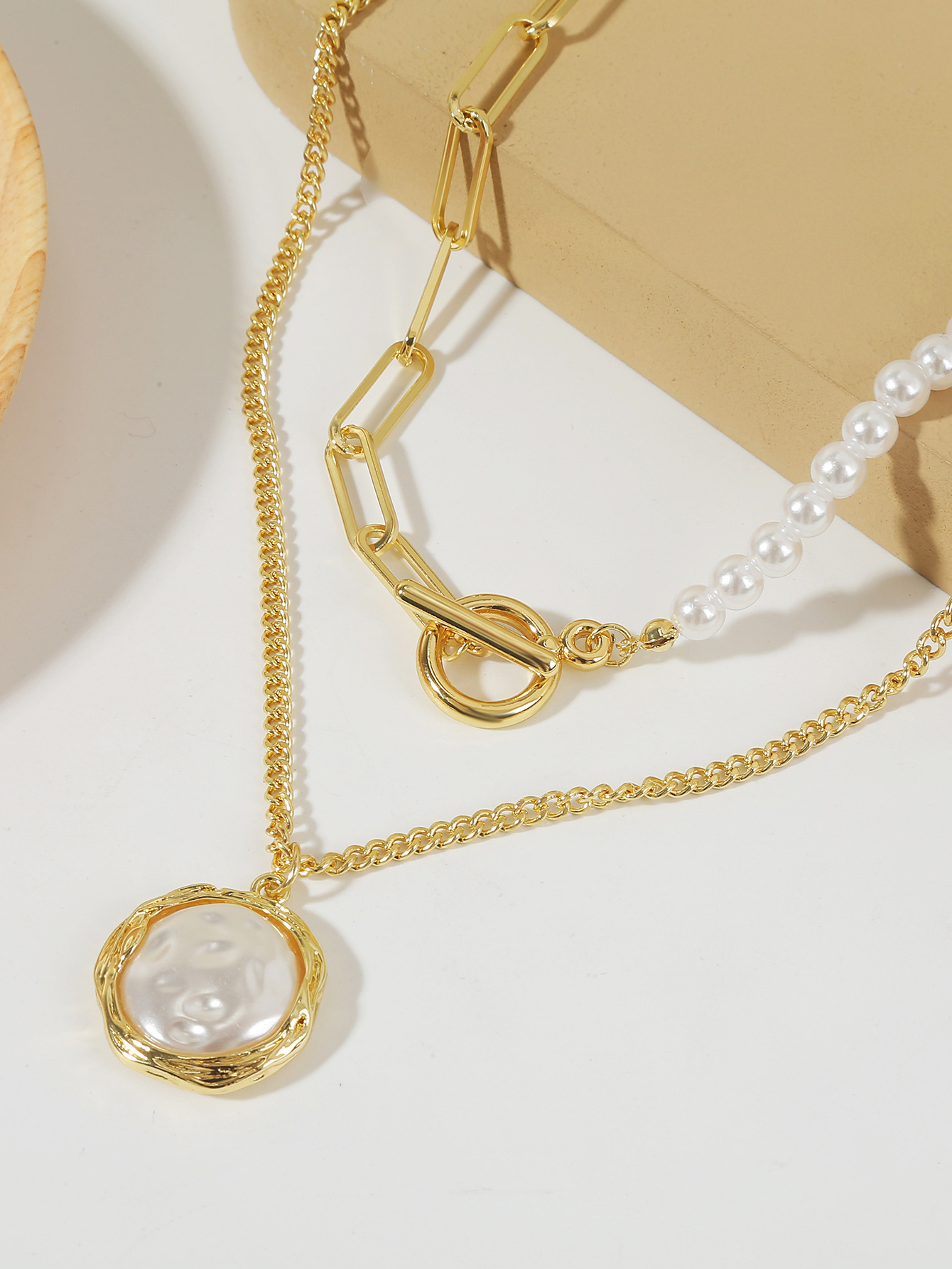 Fashion Heart Shape Artificial Pearl Alloy Beaded Womenu0027S Layered Necklaces Pendant Necklace 1 P