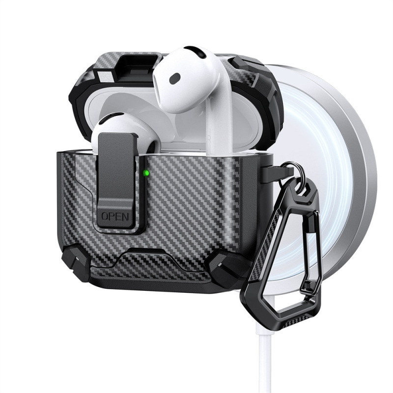 纤维纹适用airpods pro3保护壳磁吸支架4代pro2代苹果蓝牙耳机套|undefined