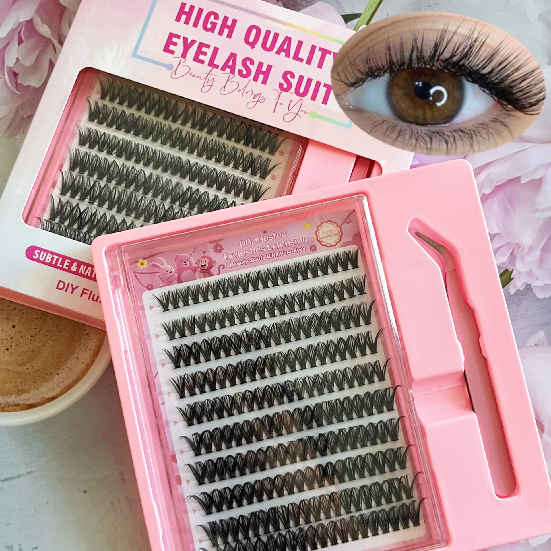 Transfronterizas pestañas falsas 30 - 100D comercio exterior caja de pestañas gruesas con pinzas de pegamento conjunto de pestañas falsas