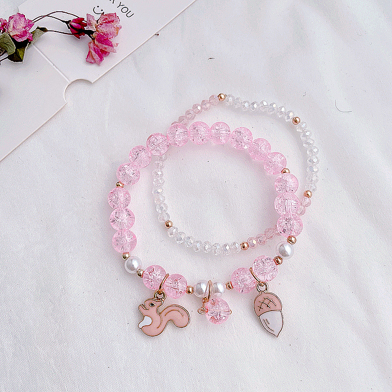 Korean Small Animal Flower Crystal Double Color Bracelet Wholesale display picture 3