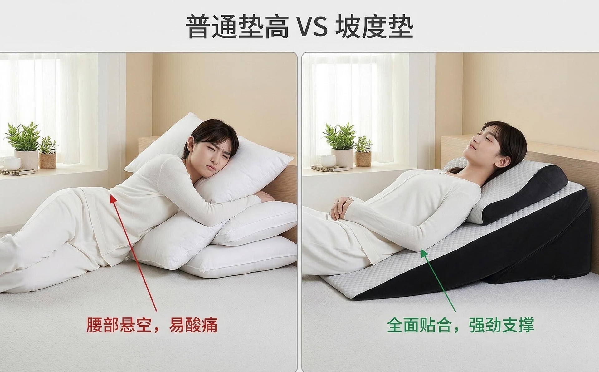 Suitable for wide, cooling slope mattress, anti-reflux for stomach and esophagus, adjustable, widened, elderly care slope sleeping mattress