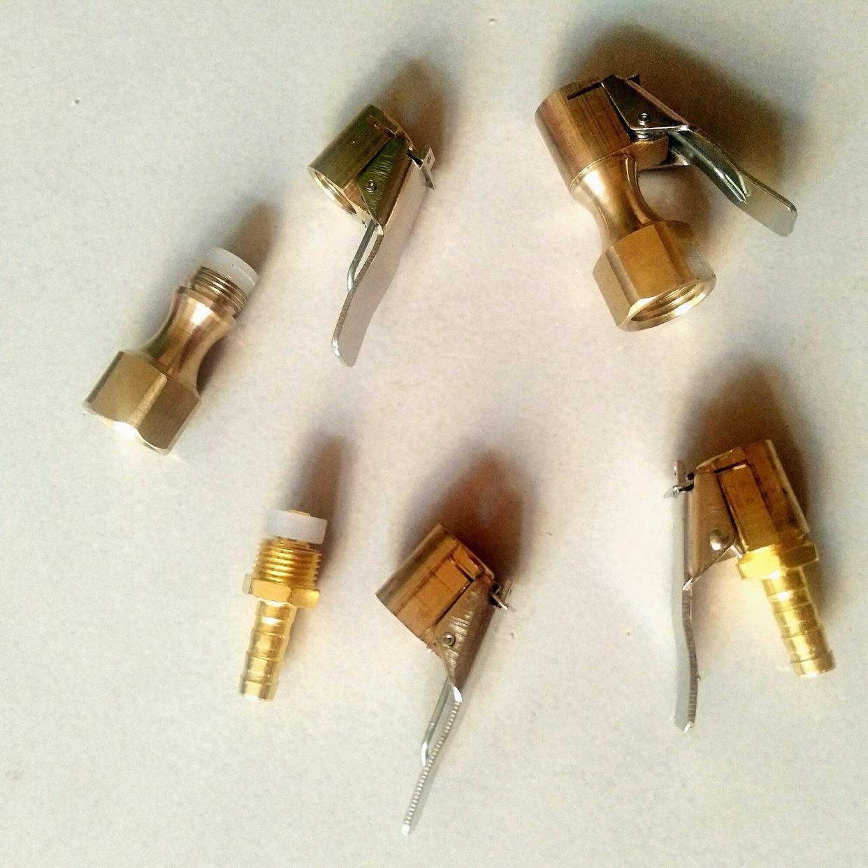 充气嘴自锁式加气头胎压表打气咀铜制夹头式轮胎打气充气工具