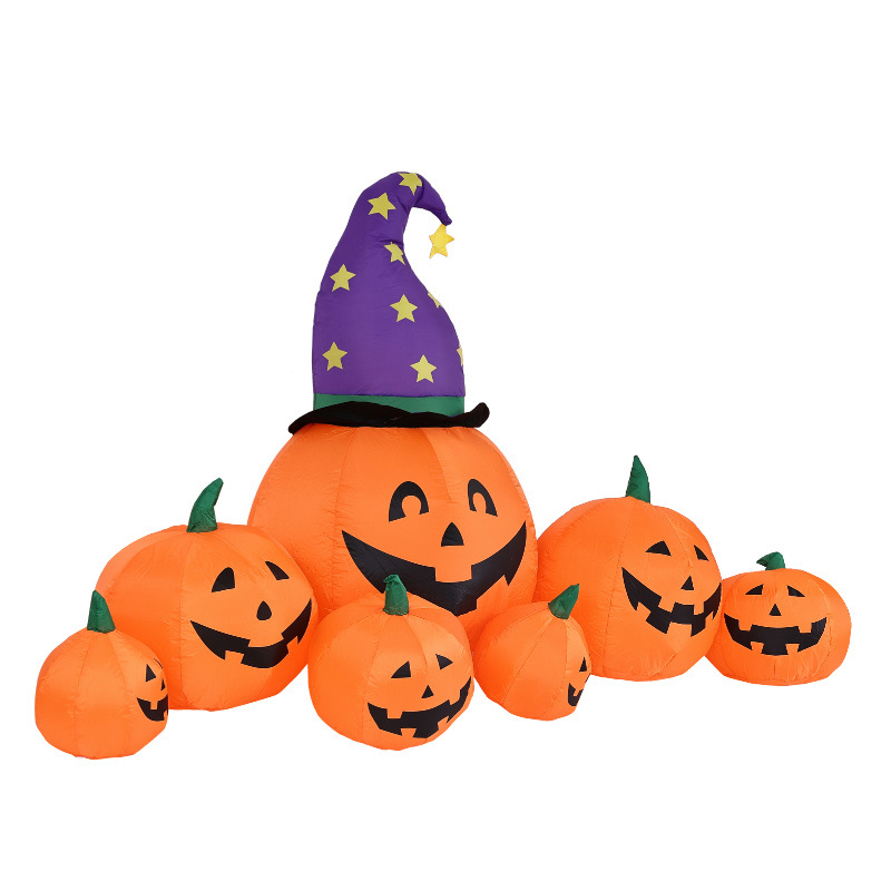 Halloween estilo spot 24 años LED 2.45m sombrero púrpura luminoso siete calabazas