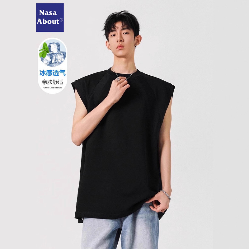 Nasa American-Style Ice Silk Quick-Drying Sports Fitness Men's Vest T-Shirt 2025 New Summer Sleeveless T-Shirt Nasa American-Style Ice Silk Quick-Drying Sports Fitness Men's Vest T-Shirt 2025 New Summer Sleeveless T-Shirt