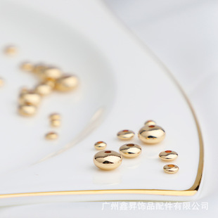 14K Pack Gold Color Preserving Gold Beads DIY Handmade Accessories Abacus Beads Hand Necklace Spacers UFO Loose Beads Material