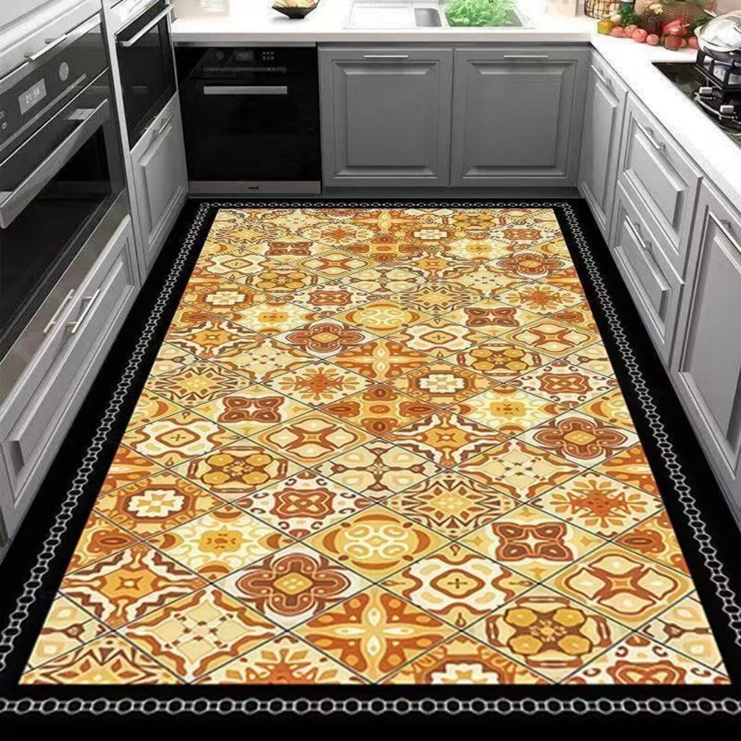 Piso de cocina de ladrillo medieval almohadilla de absorción de barro de algas almohadilla antideslizante de gran área almohadilla de pie de corte resistente al desgaste