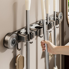 吸盤モップ壁掛けクリップ穴なし掛け掃除棚モップフック家庭用トイレ壁収納神器