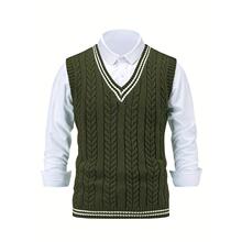 K 15121 Men's V-neck Cable Vest �ʻ���֯���� �羳ŷ��