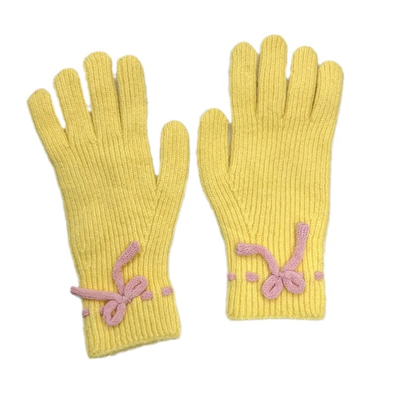 Guantes de ciclismo otoño y invierno nuevo tipo de mujer caliente pantalla táctil a prueba de viento y terciopelo caliente a prueba de frío guantes de lana de punto