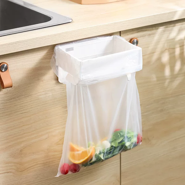 Wall-mounted garbage rack household cabinet door toilet bathroom kitchen desktop folding storage garbage bag bracket