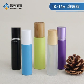 工厂定制 10ml15ml滚珠香水瓶 小样分装瓶化妆品玻璃瓶电镀盖蒙砂