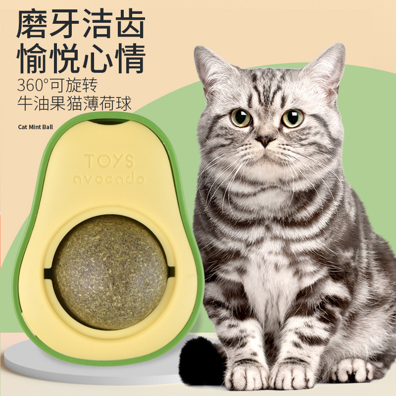 Celebridad en línea tamaño pequeño aguacate catnip bola diversión gato juguete insecto Billa fruta gato divertido aliviar gato tapado suministros al por mayor