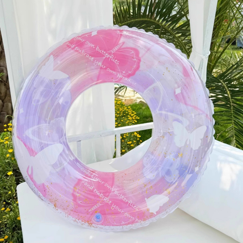 Anillo de natación para adultos y niños, anillo de salvavidas anti-rollback para adultos y niños, anillo de brazo inflable, anillo de mariposa de diapositivas