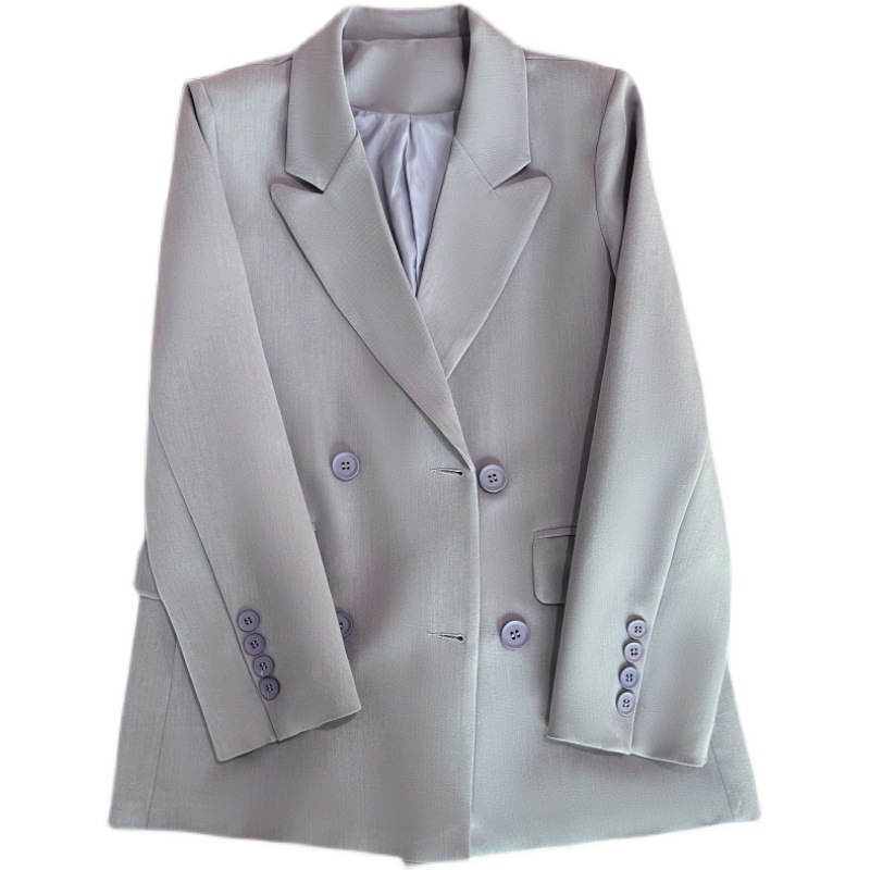 Blazer Cruzado para Mujer de Poliéster con Doble Botonadura