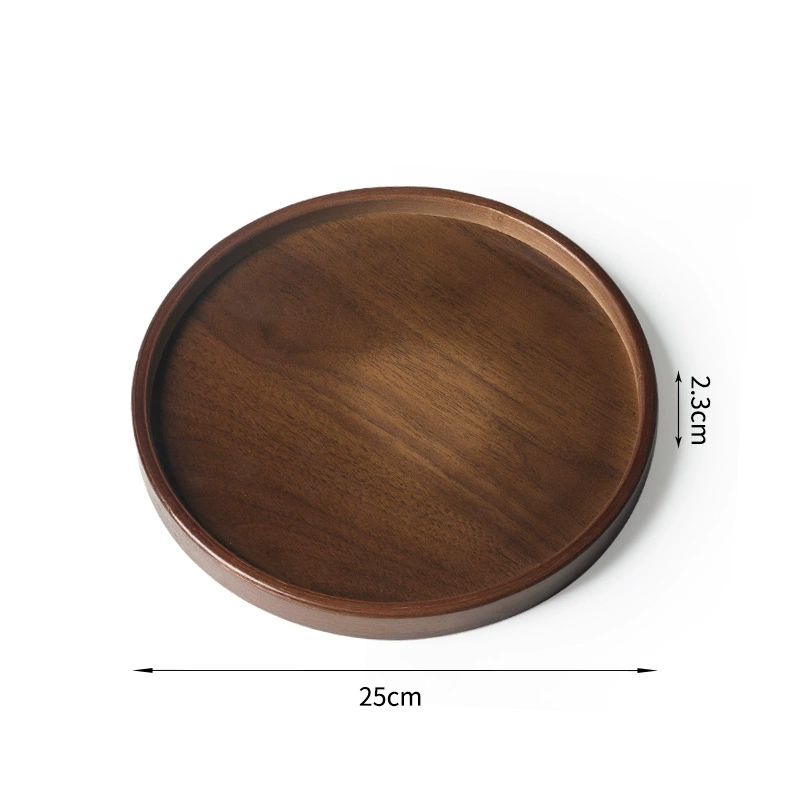 Creative Walnut Wood Serving Set: Rectangular Dinner Plate & Teacup Tray, Internet Celebrity Favorite