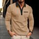 2024 chest small stripes cross-border foreign trade men's autumn sports fitness leisure lapel elastic long sleeve MB14