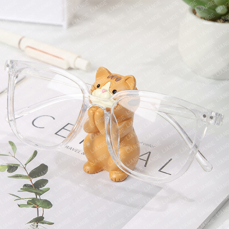 猫型スマホスタンド メガネスタンド 高級感 ニッチな装飾品 レジン工芸品 クリエイティブな置物|undefined