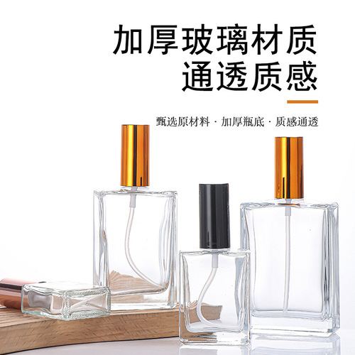Sifang perfume bottle glass sub-bottle 50ml screw aluminum cap press fine spray cosmetic perfume empty bottle wholesale