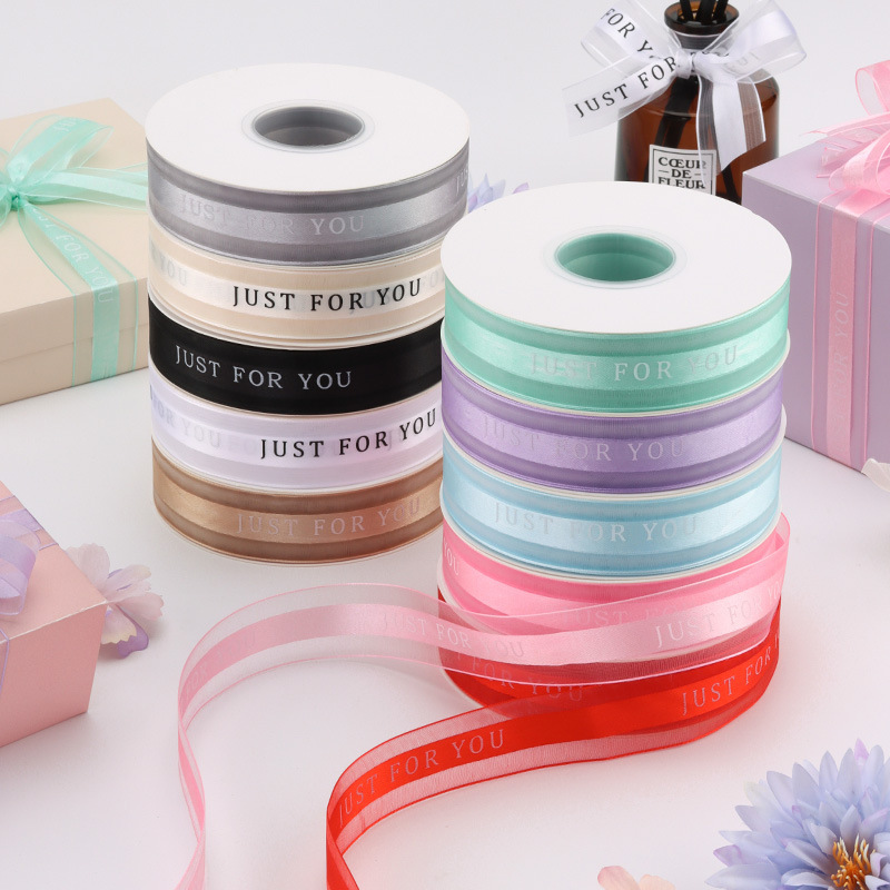WJ Medium Satin Edge Yarn JUST Ribbon Flower Packaging Flower bouquet Special Birthday Cake Box Ribbon Bow Strap