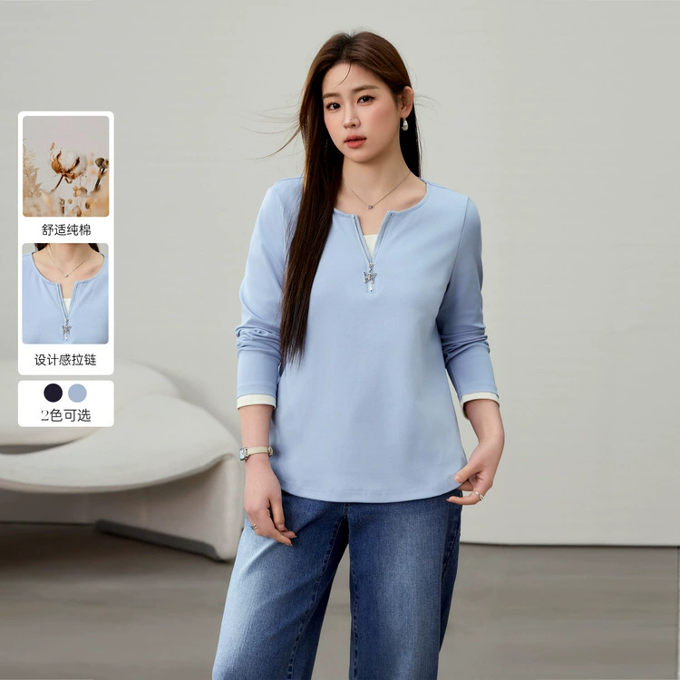 [Хлопок удобный и стильный дизайн сшитая футболка] Funny Show большой размер женский толстый mm2025 весенний стиль новый